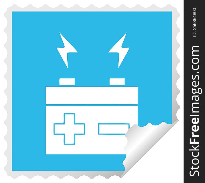 Square Peeling Sticker Cartoon Electrical Battery