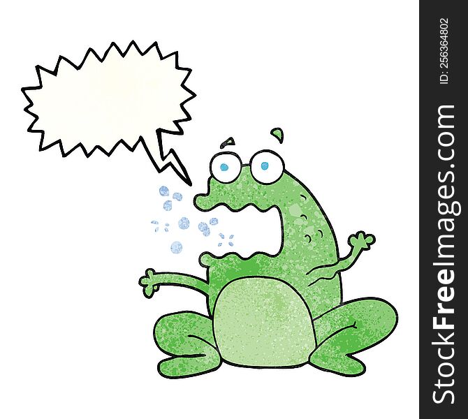Speech Bubble Textured Cartoon Burping Frog
