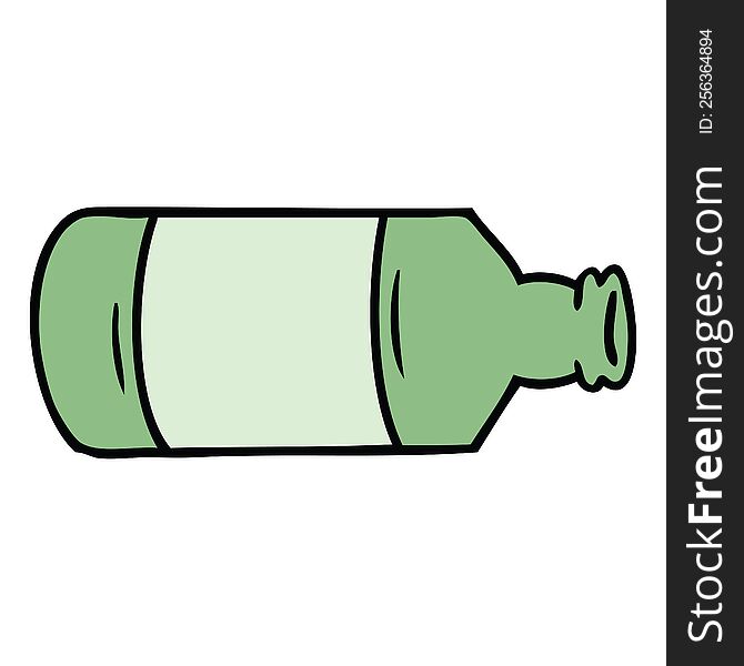 Cartoon Doodle Of An Old Glass Bottle
