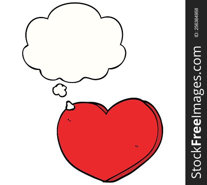 Cartoon Heart And Thought Bubble