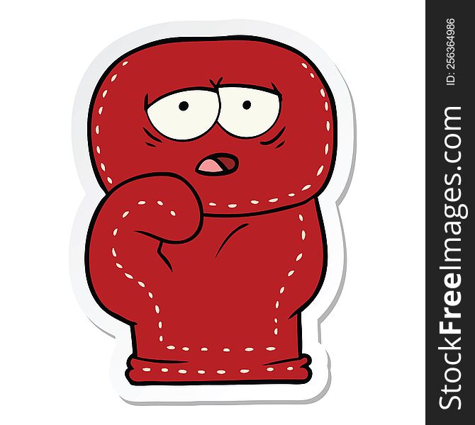 Sticker Of A Cartoon Boxing Glove