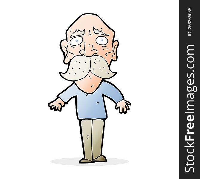 cartoon sad old man