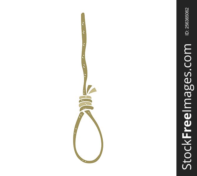 Flat Color Illustration Of A Cartoon Hangman S Noose