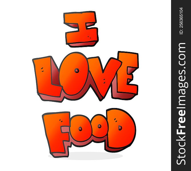 cartoon I love food symbol