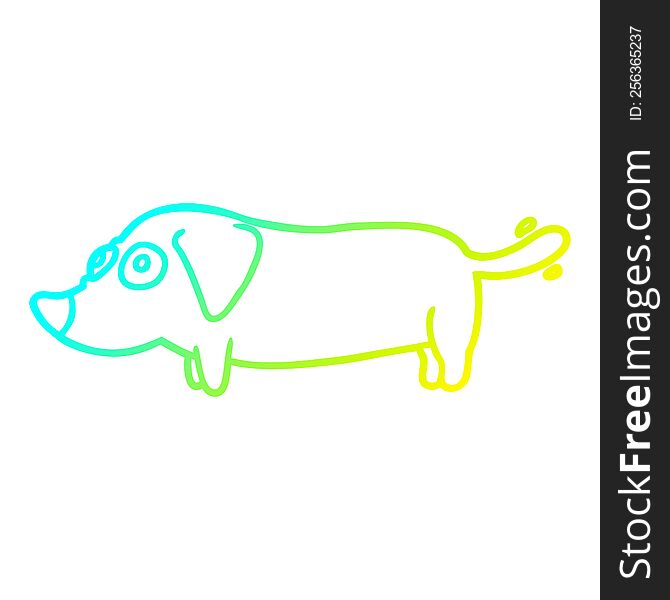 Cold Gradient Line Drawing Little Dog