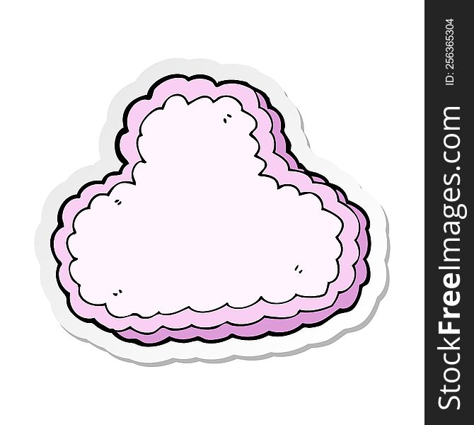 Sticker Of A Cartoon Decorative Cloud