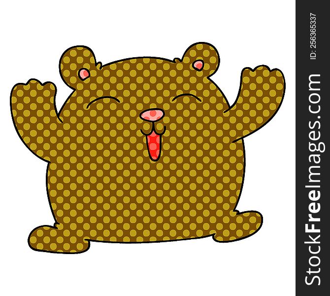 Quirky Comic Book Style Cartoon Funny Bear