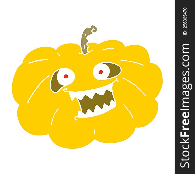 flat color illustration of halloween pumpkin. flat color illustration of halloween pumpkin