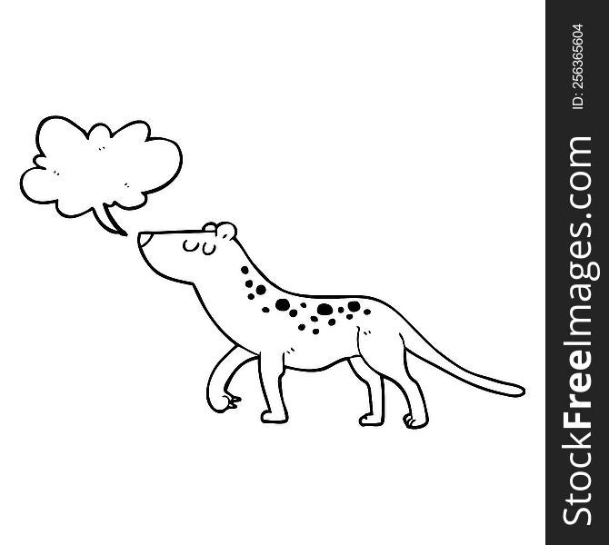 freehand drawn speech bubble cartoon leopard