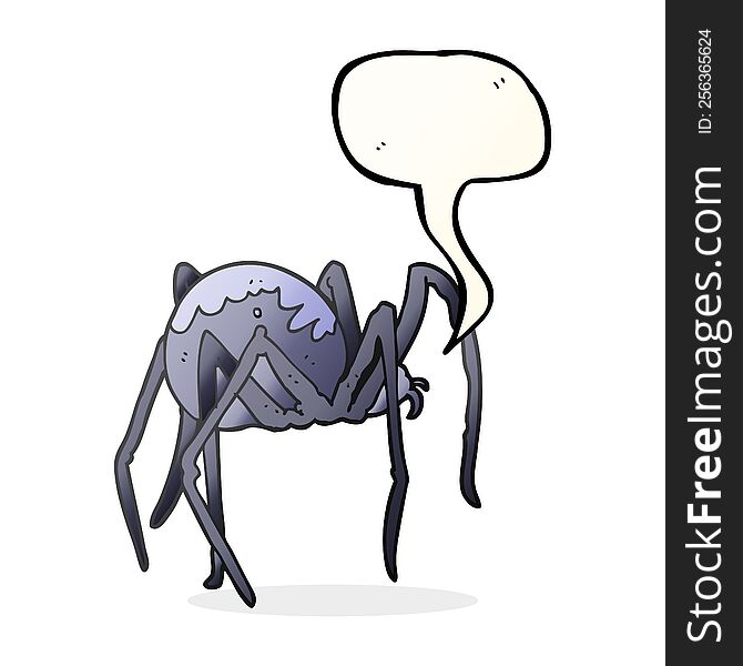 freehand drawn speech bubble cartoon creepy spider