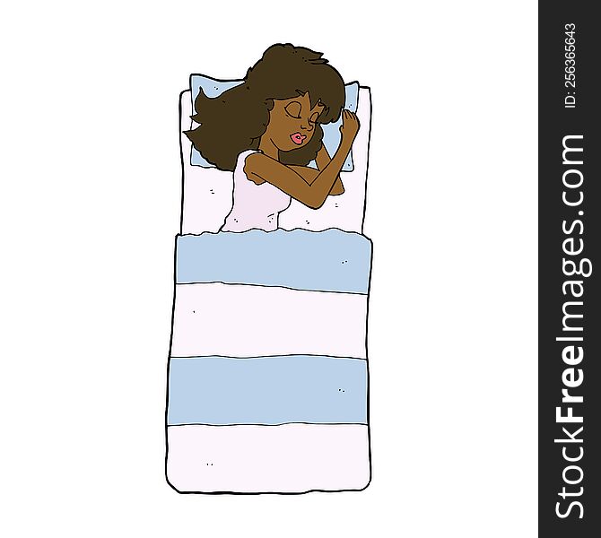 Cartoon Sleeping Woman