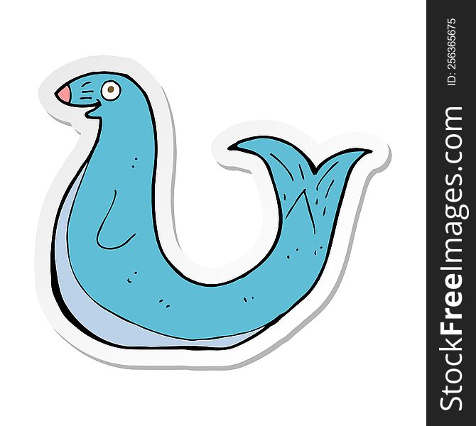 sticker of a cartoon happy seal