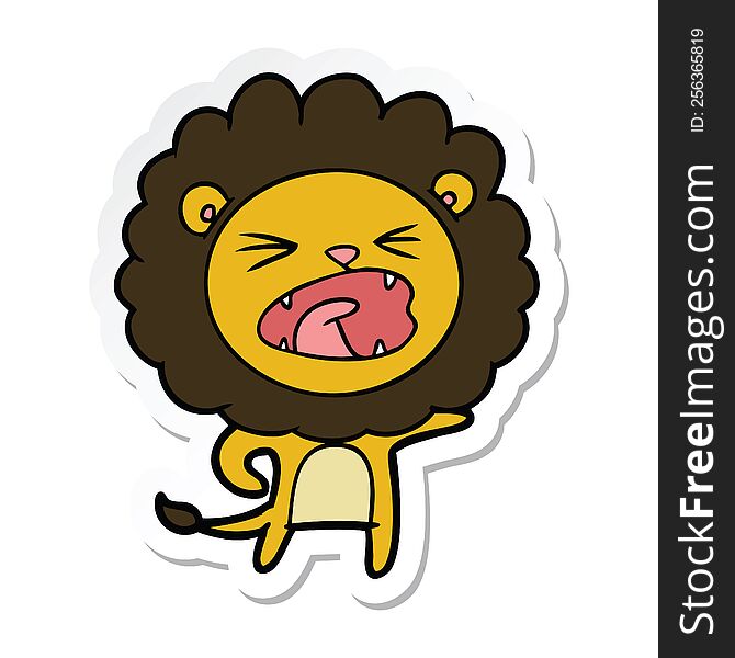 sticker of a cartoon lion