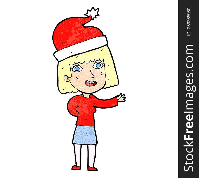 Cartoon Woman Ready For Christmas