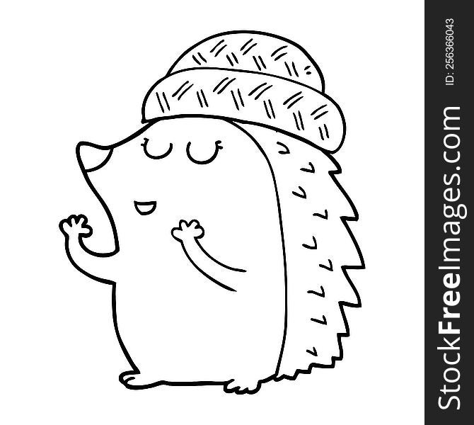 cartoon hedgehog wearing hat