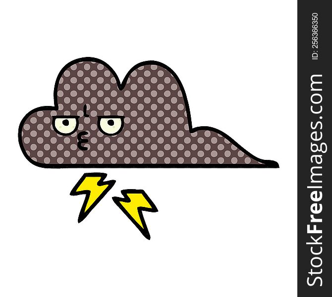 comic book style cartoon of a storm cloud