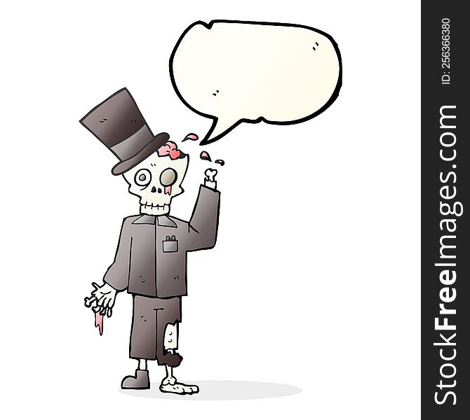 Speech Bubble Cartoon Posh Zombie