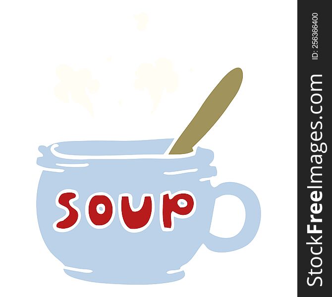 cartoon doodle of hot soup