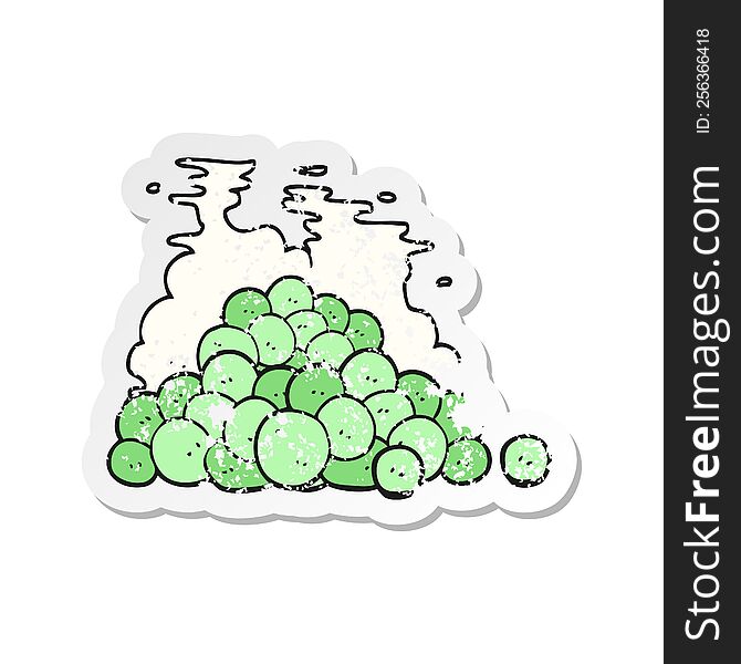retro distressed sticker of a cartoon peas