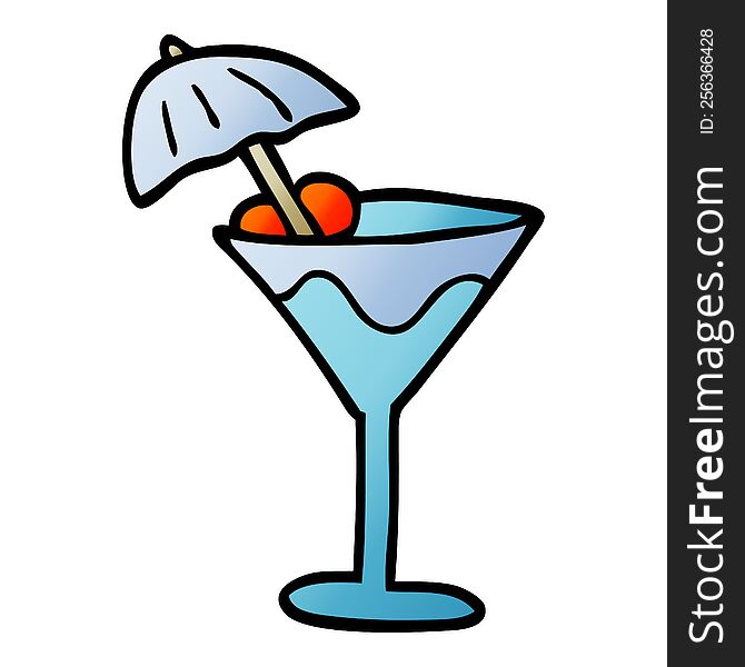 cartoon doodle martini drink