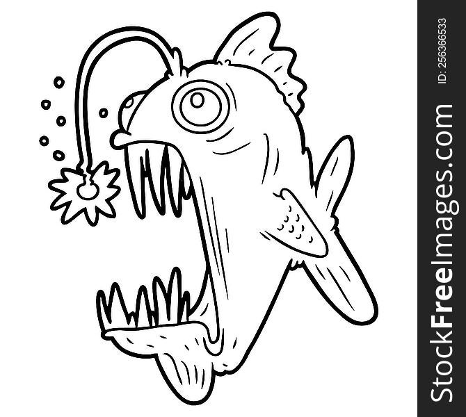 cartoon lantern fish. cartoon lantern fish