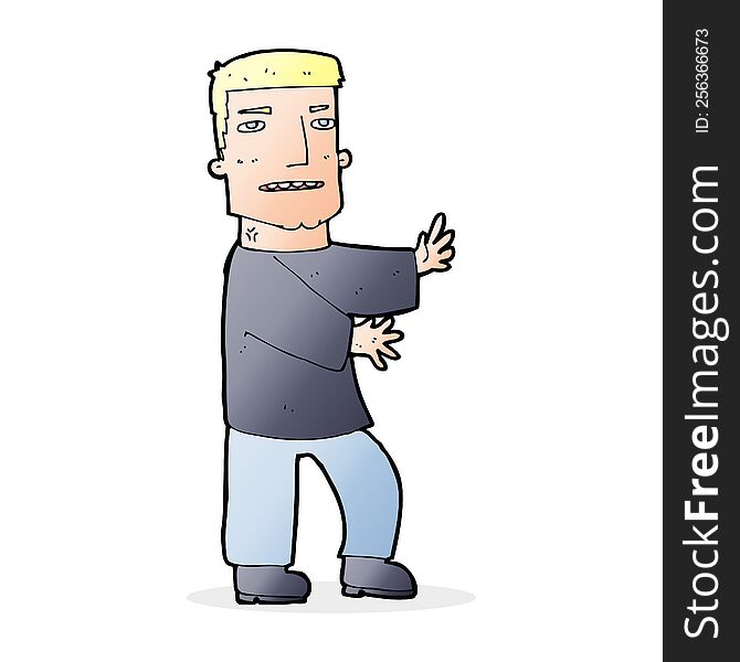 cartoon man gesturing