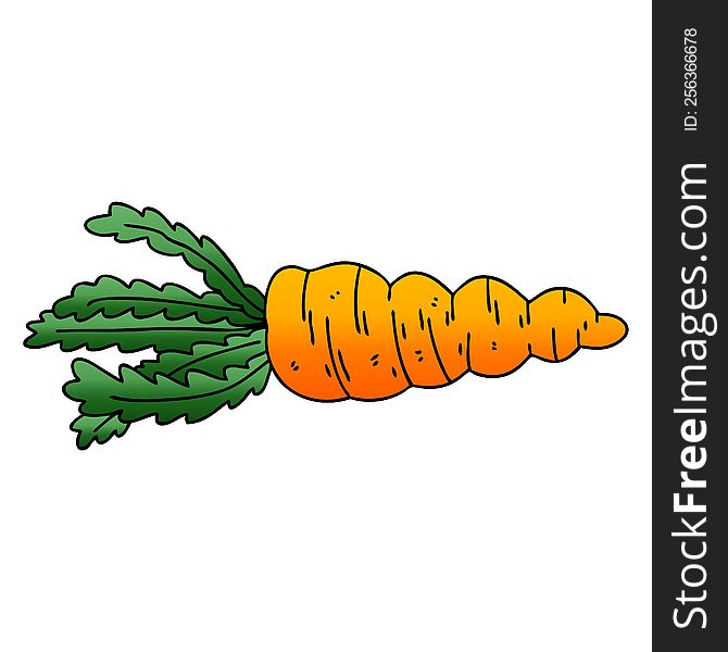 Quirky Gradient Shaded Cartoon Carrot