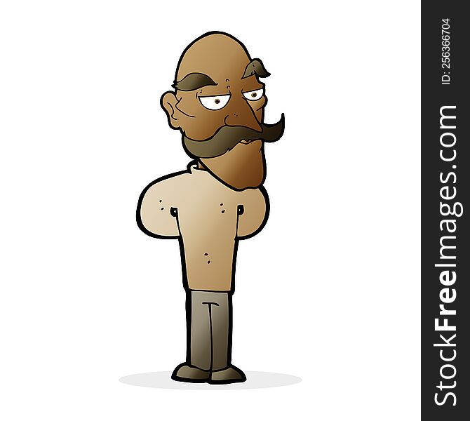 cartoon old man with mustache