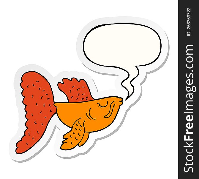 cartoon chinese fighting fish with speech bubble sticker