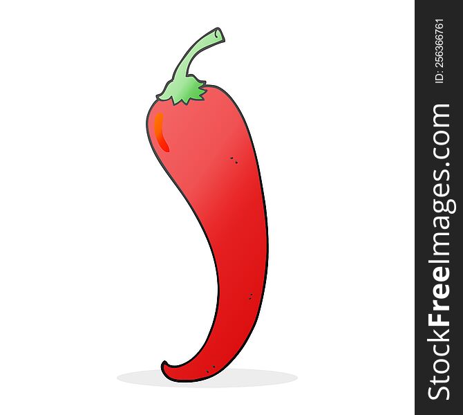 freehand drawn cartoon chilli pepper