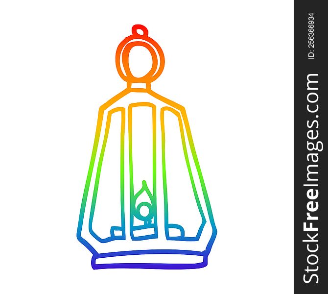 rainbow gradient line drawing of a cartoon lamp
