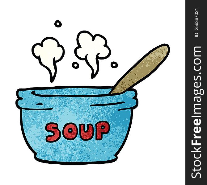 cartoon doodle of hot soup