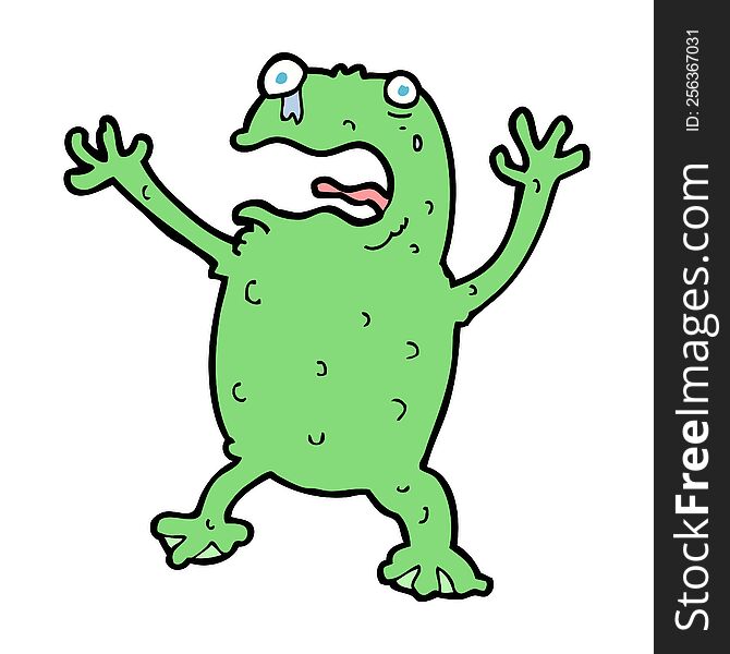 Cartoon Frightened Frog