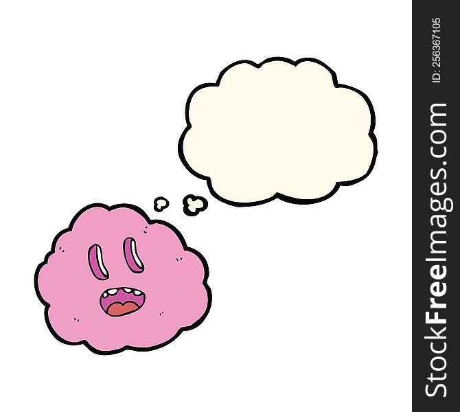 Cartoon Spooky Cloud With Thought Bubble