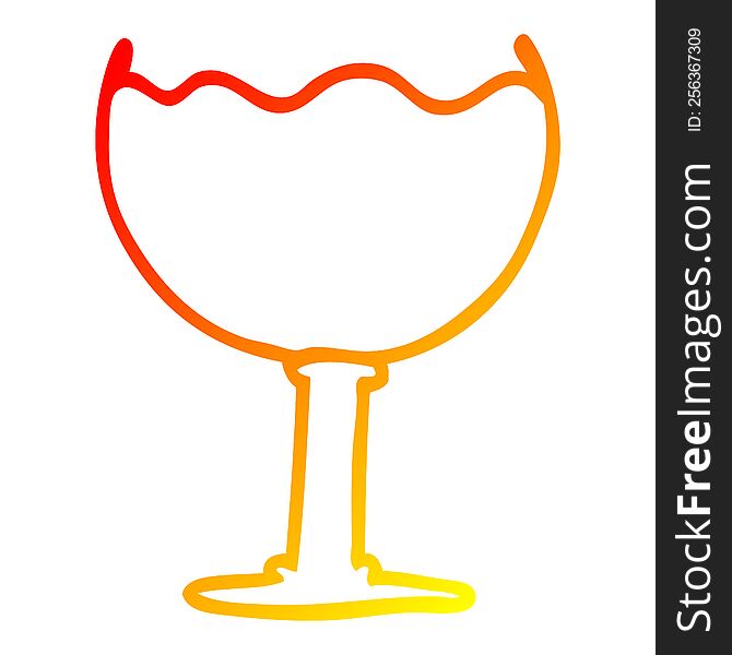 Warm Gradient Line Drawing Cartoon Glass Of Drink