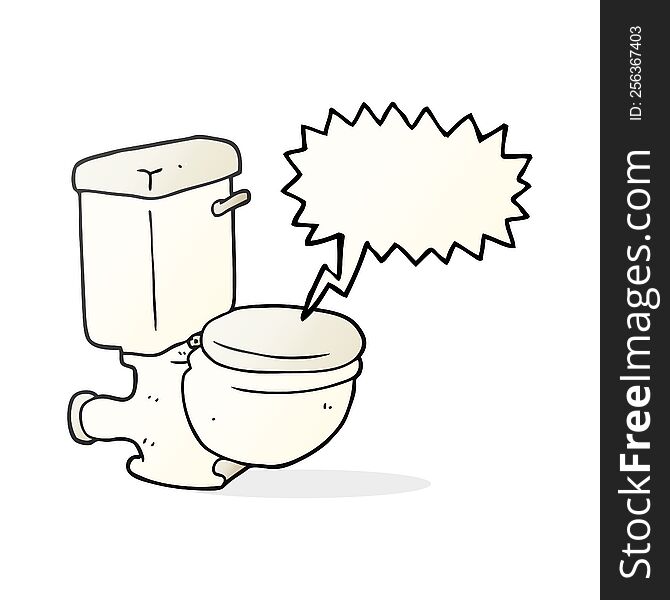 Speech Bubble Cartoon Toilet
