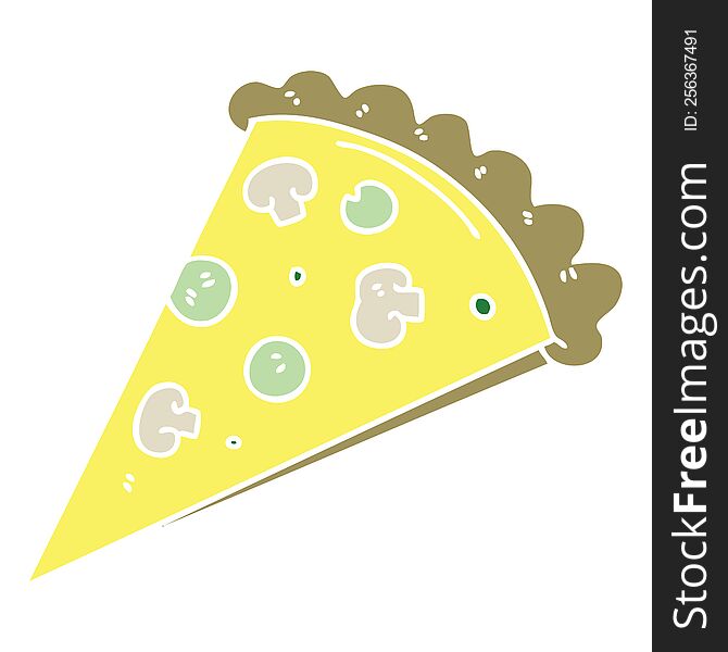 hand drawn quirky cartoon slice of pizza. hand drawn quirky cartoon slice of pizza