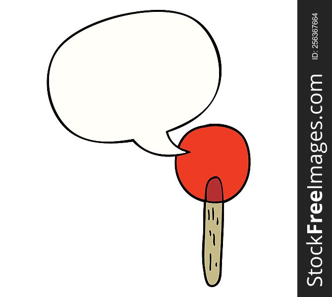 Cartoon Candy Lollipop And Speech Bubble