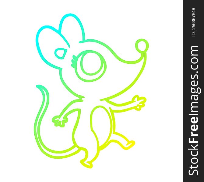 Cold Gradient Line Drawing Cute Mouse