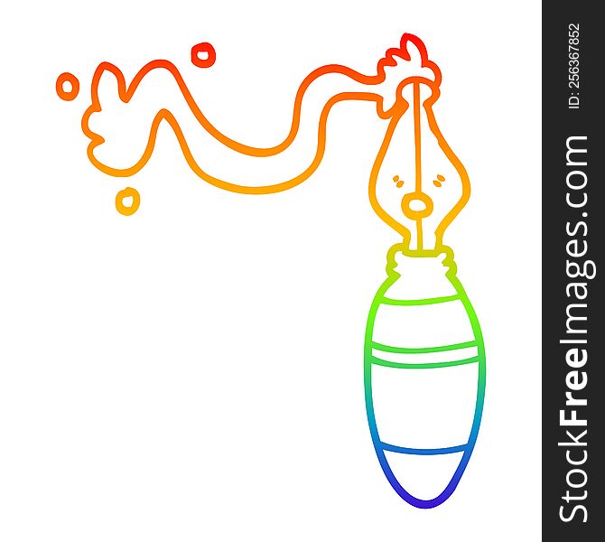 Rainbow Gradient Line Drawing Cartoon Fountain Pen