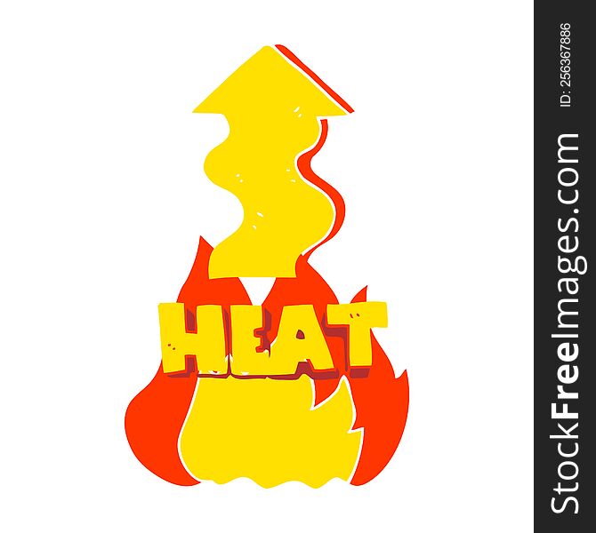 flat color illustration of heat rising. flat color illustration of heat rising