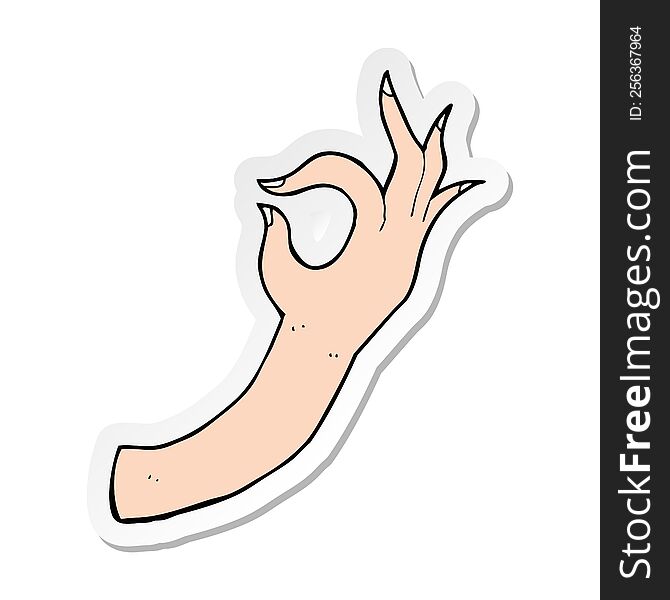 Sticker Of A Cartoon Hand Symbol