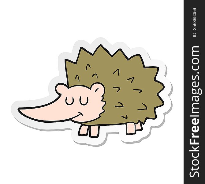 Sticker Of A Cartoon Hedgehog