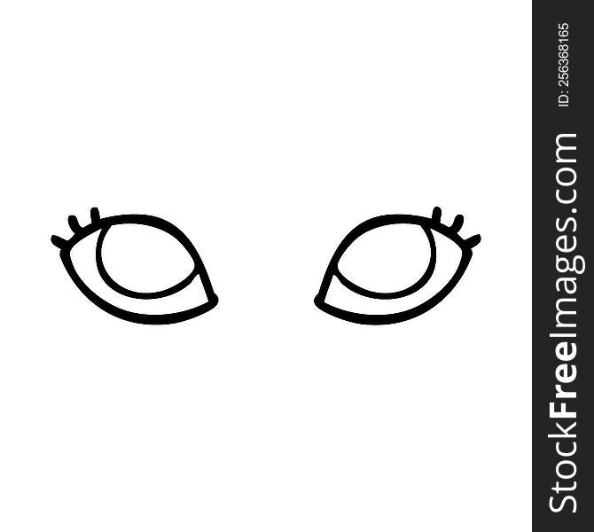 Line Drawing Cartoon Grey Eyes