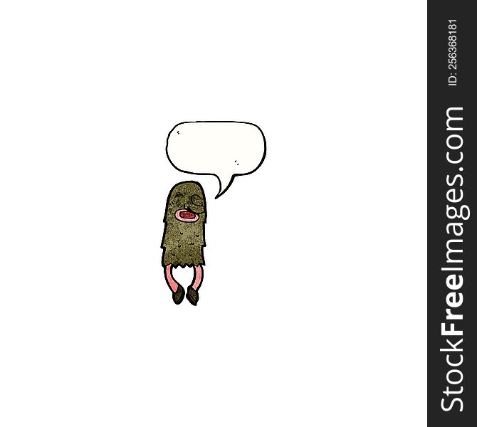 Monster With Speech Bubble Cartoon