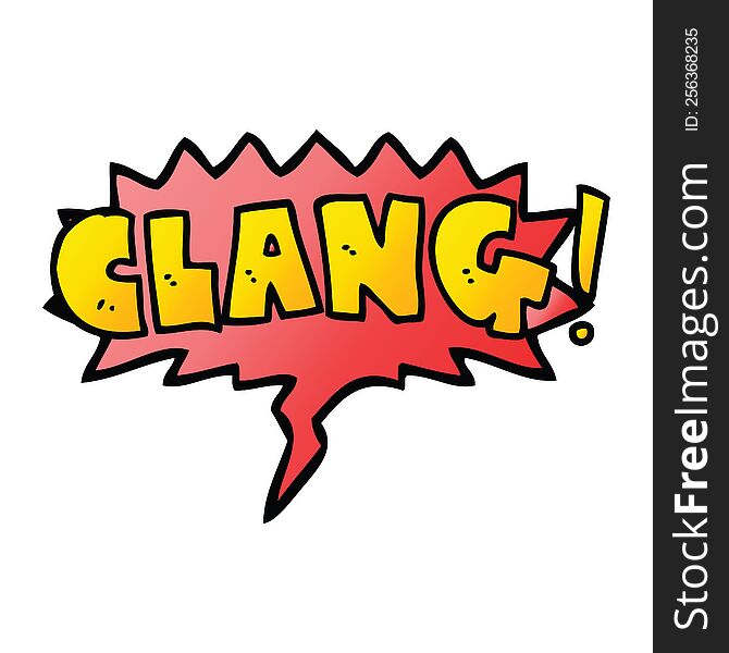 Cartoon Word Clang And Speech Bubble In Smooth Gradient Style