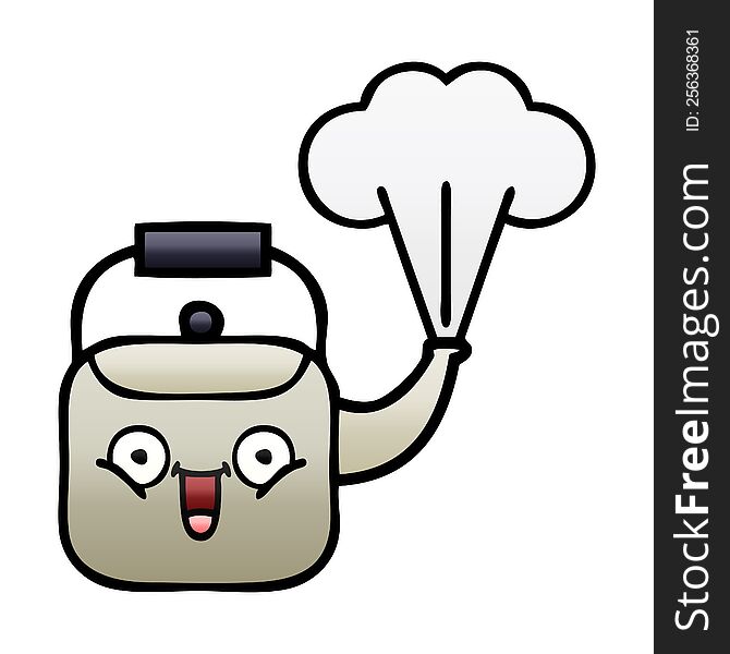 gradient shaded cartoon of a steaming kettle