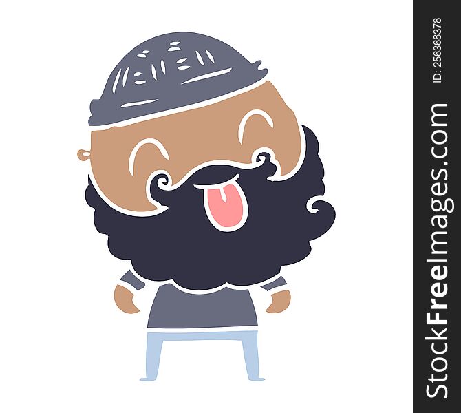 man with beard sticking out tongue