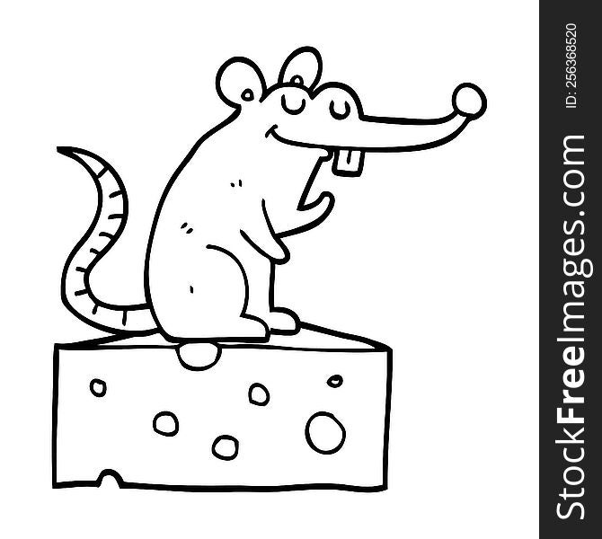 cartoon mouse sitting on cheese