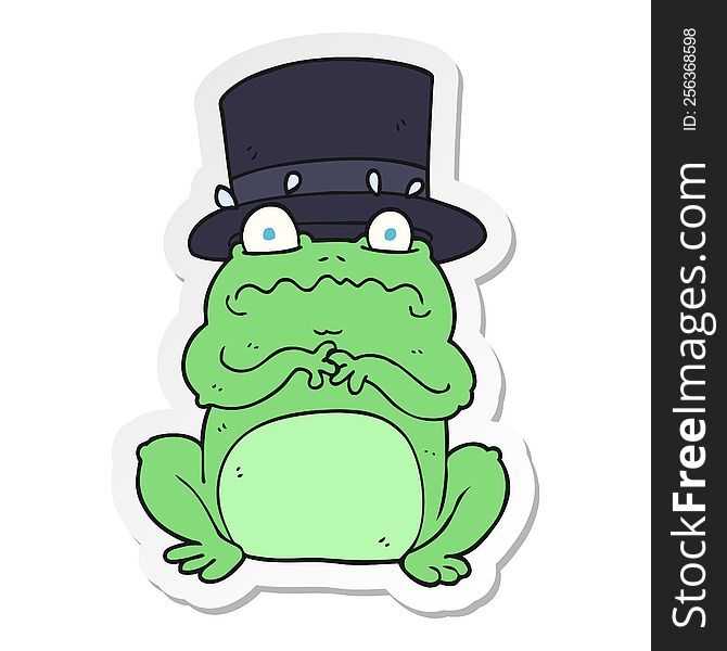 sticker of a cartoon wealthy toad
